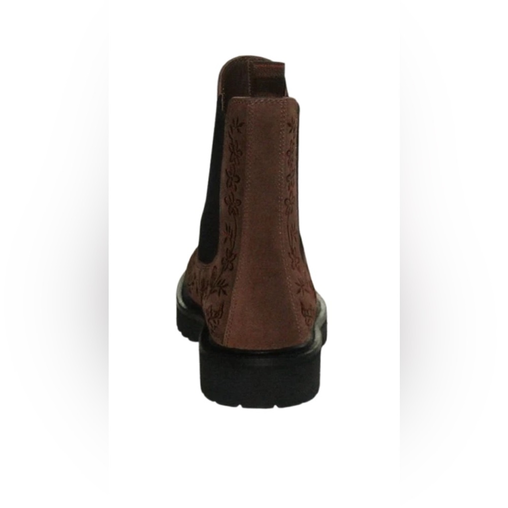 JOHNNY WAS SUEDE LEATHER BLUMA EMBROIDERED CHELSEA ANKLE BOOTS, SO STYLISH - Picture 7 of 14